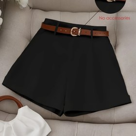 Resim Yüksek bel, bol kesim, polyester kumaş, günlük kullanım ve tatil için uygun yüksek kalçalı şort 