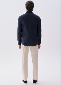 Resim Mudo Erkek Kemik Rengi Beli Bağlamalı Tapered Fit Chino Pantolon 