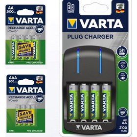 Resim Varta Plug Şarj Cihazı + 2 800 Mah AAA Pil + 2600 Mah AA Pil 