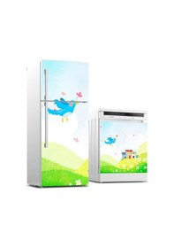 Resim Buzdolabı Ve Bulaşık Makinası Beyaz Eşya Sticker Kaplama Çocuk Kuş 