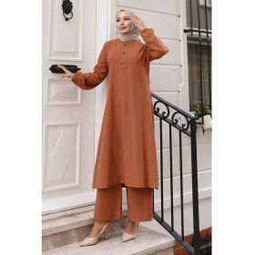 Resim Missvalle Düğmeli Tesettür Takım Taba MSV10358 