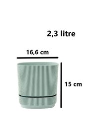 Resim Omnipazar Krs-243 Pera Kare Dekoratif Kaktus Sukulent Saksı 2,3 Litre No 3 Yeşil 