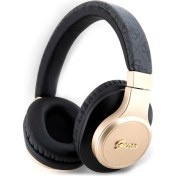 Resim Guess Orjinal Lisanslı Bluetooth Kulaklık Script Gold Serisi Metal Yazı Logolu 4g Desenli Siyah 