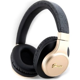 Resim Guess Orjinal Lisanslı Bluetooth Kulaklık Script Gold Serisi Metal Yazı Logolu 4g Desenli Siyah 