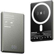 Resim Remax Rpp-107 20w Manyetik Kablosuz Güç Bankası 5000mah Dijital Ekranlı Taşınabilir Şarj Cihazı Gri 