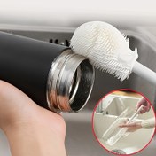 Resim 1 Adet Katlanabilir Başlıklı ve Uzun Saplı 360° Silikon Temizlik Fırçası - Şişeler, Bardaklar, Mutfak Yüzeyleri için Yeniden Kullanılabilir, Taşınabilir Sünger - İç/Dış Mekan Kullanımı için Dayanıklı Çizik Yapmayan Tasarım, Çok Amaçlı Temizlik Fırçası | Uzun Sap Tasarımı | Silikon Temizleme Aracı, Fırça Temizleme Aleti 