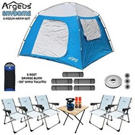 Resim Argeus Skydome 5 Kişilik 3 Mevsim Kamp Çadırı Seti 