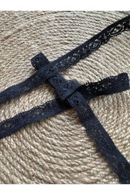 Resim e tuhafiye 5 METRE SİYAH SOFT LİKRALI DANTEL LASTİK - 13 MM 