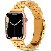 Resim Mobilteam Watch 7 45mm Uyumlu Krd-54 Metal Kordon-gold 