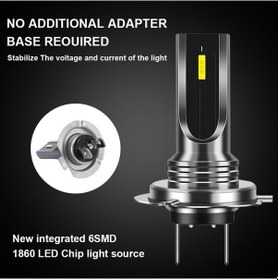 Resim Didadodo Adet Araba H7 Led Ampuller Başkanı Işık Lambası Beyaz 6000 K 80 W Csp Çip 6smd Motosiklet Sis Lambası 1860 16000lm Çalışan Işık 