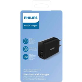 Resim Philips UsbA ve Type-C 30W Çift Çıkışlı Şarj Adaptörü Siyah DLP2621/12 
