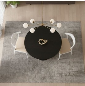 Resim Spirra Yuvarlak Ahşap Yemek Masası 120x120 Siyah 