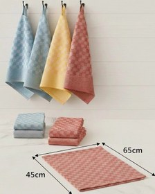 Resim 6lı Mutfak Kurulama Bezi 45x65 Cm Pötikare Desen Çok Renkli 