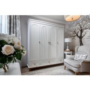 Resim Bella 4 Kapaklı 3 Çekmeceli Çocuk Genç Odası Dolap 