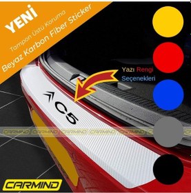 Resim Citroen C5 Beyaz Karbon Tampon Eşiği Sticker 