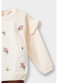 Resim Defacto Kız Bebek 2li Takım Çiçekli Desenli Sweatshirt Tayt F2661a525wner134 Ekru 
