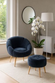 Resim KOKİ DESİGN LİDA Tekli Koltuk Berjer Wellsoft Antrasit (SALON,BALKON,OFİS)PAPATYA PUF HEDİYELİ 