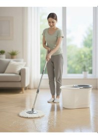 Resim Tekerlekli Ultra Mop Temizlik Seti- 19 Lt Geniş Hazne & 360 Döner Başlıklı Paslanmaz Çelik Saplı 