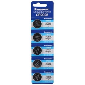 Resim Panasonic CR2025 3V Lityum Kartela Düğme Pil 5 x 20'li 