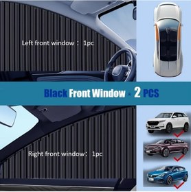 Resim Chuangyinshop 2 Parça Ön Cam Gölgelikleri - Evrensel Siyah Pvc Güneşlik Ve Isı Yalıtım Perdesi 