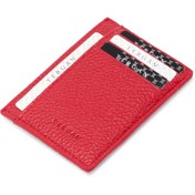 Resim Kırmızı Deri Unisex Kredi Kartlık - S1KK00001676-B68 