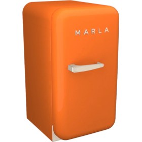 Resim Elektromarla Retro Mini Buzdolabı 40 lt A Enerji Sınıfı Turuncu Şık Tasarım ve Sessiz Çalışma 