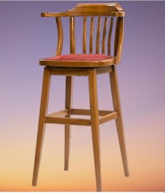 Resim Sandalye Zus702 Döner Model Yüksek Kolçak Kayın Retro Ayak Natüre Açık Ceviz Kutu Sevk El Yapım 