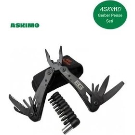 Resim Askımo Gerber Bg Multitool Vida Takımı Kılıflı Çok Amaçlı Pense Siyah Katlanır Pense 