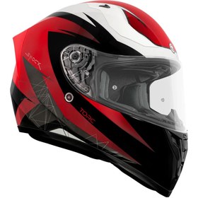 Resim TORC T-15 Shock Kapalı Motosiklet Kaskı Siyah Kırmızı Beyaz 