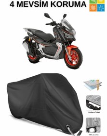 Resim AutoEN RKS REALE 125 DAYANIKLI KİLİT UYUMLU SU GEÇİRMEZ MOTOSİKLET BRANDASI-SİYAH 