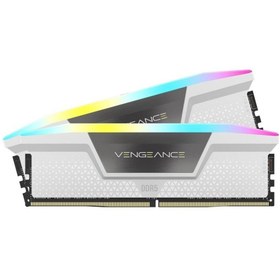 Resim CORSAIR Vengeance RGB DDR5 RAM 32GB (2x16GB) 6400MHz CL36-48-48-104 1.35V AMD Expo Intel XMP 3.0 Masaüstü Bilgisayar Belleği - Beyaz (CMH32GX5M2B6400Z36W) 