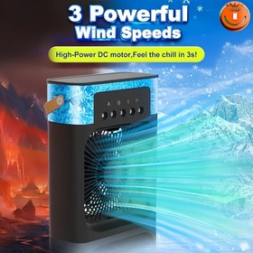 Resim 600ml Kapasiteli Mini Ev Fanı - Boyutlar: 23.8cm x 16.4cm x 6.4cm. Şık ve taşınabilir bu fan, güçlü hava akışı ile nemlendirme fonksiyonunu bir araya getiriyor. Ev, ofis ve çalışma odası gibi çeşitli ortamlar için idealdir 
