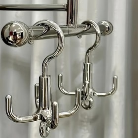 Resim 1 adet Çağdaş Dönen 4-Parmaklık Çengel - Kolay Duvar Montajı Organizatörü Banyo ve Gardırop için, Çok Amaçlı Paltolar & Havlu Çengelleri ile Özel Kolay Kurulum Özelliği 