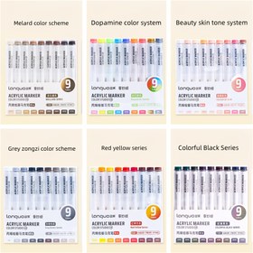 Resim Languo Akrilik Boya Kalemleri Profesyonel Renk Serisi Markörler, Kaya Boyama, Cam, Bardaklar, Ahşap, Metal, Tuval, DIY Projeleri, Hızlı Kuruma 9 Paket 6 Renk Günlük/Tatil Hediyeleri için Uygun 