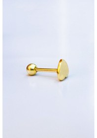 Resim Tekli Kalpli Gümüş Piercing Küpe-6847 