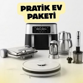 Resim Pratik Ev Paketi - Korkmaz 14 Parça Inox Elektro Set + Philips XU2000/26 Robot Süpürge + Fakir Premium Chefry Çift Hazneli Fritöz 