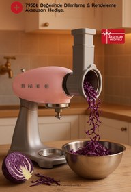 Resim Smeg Smf02pkeu Pembe 4.8 Litre Mutfak Şefi Hamur Stand Mikseri 