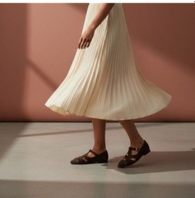 Resim Ne&ve Shoes Kahve Süet Aksesuar Detaylı Tokalı Kadın Sandalet Kahverengi 