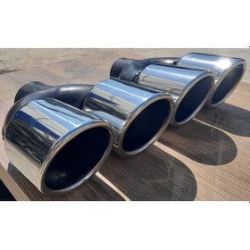 Resim 90 Mm Çiftli Egzoz Ucu Sağ Sol Takım Iki Adet Uyumlu 