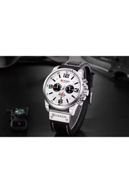 Resim Curren Watch Premium Deri Kayış Full Fonksiyon Aktif 3 ATM Su Geçirmez Lüks Spor Erkek Kol Saati 