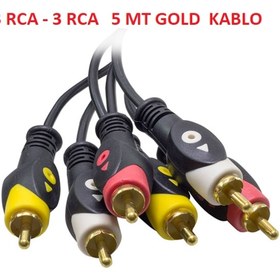 Resim 5 Metre 3 Rca 3 Rca Video Audio Görüntü Ses Sistemi Boofer Tv 