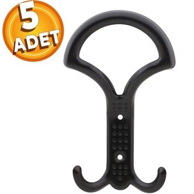 Resim Portmanto Vestiyer Duvar Askısı Metal Dolap Askılığı Siyah 5 ADET 