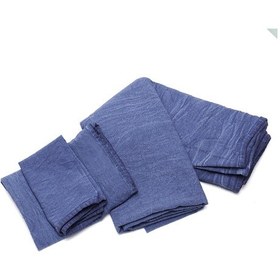 Resim Taşlanmış Indigo Denim Pamuk Runner Mavi 