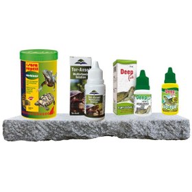 Resim Purecanpati Kara Kaplumbağa Herbivor Yem + Tur Axol Vitamin + Fix Turti Clean Jel + Bio Turt Kabuk Sertleştirici Seti Sera Professional Herbivor 250 Ml 