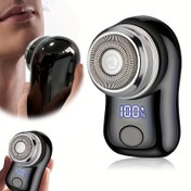 Resim Erkekler için elektrikli tıraş makinesi, USB şarjlı, dijital ekran fonksiyonlu, kompakt ve taşınabilir, iş seyahatleri için uygun, erkekler için tatil hediyesi 