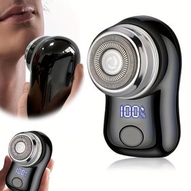 Resim Erkekler için elektrikli tıraş makinesi, USB şarjlı, dijital ekran fonksiyonlu, kompakt ve taşınabilir, iş seyahatleri için uygun, erkekler için tatil hediyesi 