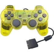 Resim Sarı-ps2 Kablolu Oyun Denetleyicisi Gamepad Çift Titreşim Temizle Denetleyici Gamepad Joypad Sony Playstation Ps2 Controle İçin 