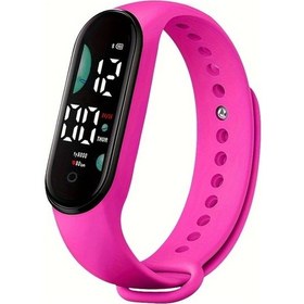 Resim Cloud011 Dokunmatik Ekranlı Led Digital Spor Saati - Pembe Kırmızı Renk Okul Ve Outdoor Diğer 