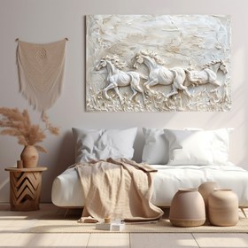 Resim Kaçışan Atlar - 120x80 ( Çok Satan ) 