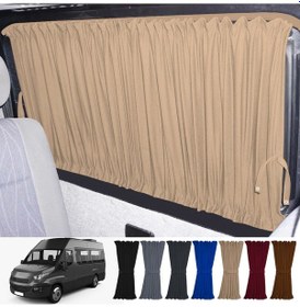 Resim Pandami Iveco Daily 6/7 Nesil Uzun Şase 2014-2023 Uyumlu Krem Raylı Oto Perde Takımı 